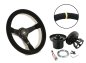 Preview: Set Luisi Mirage Sportlenkrad Wildleder schwarz geschüsselt & Nabe Renault Clio 2002-2013 W6120